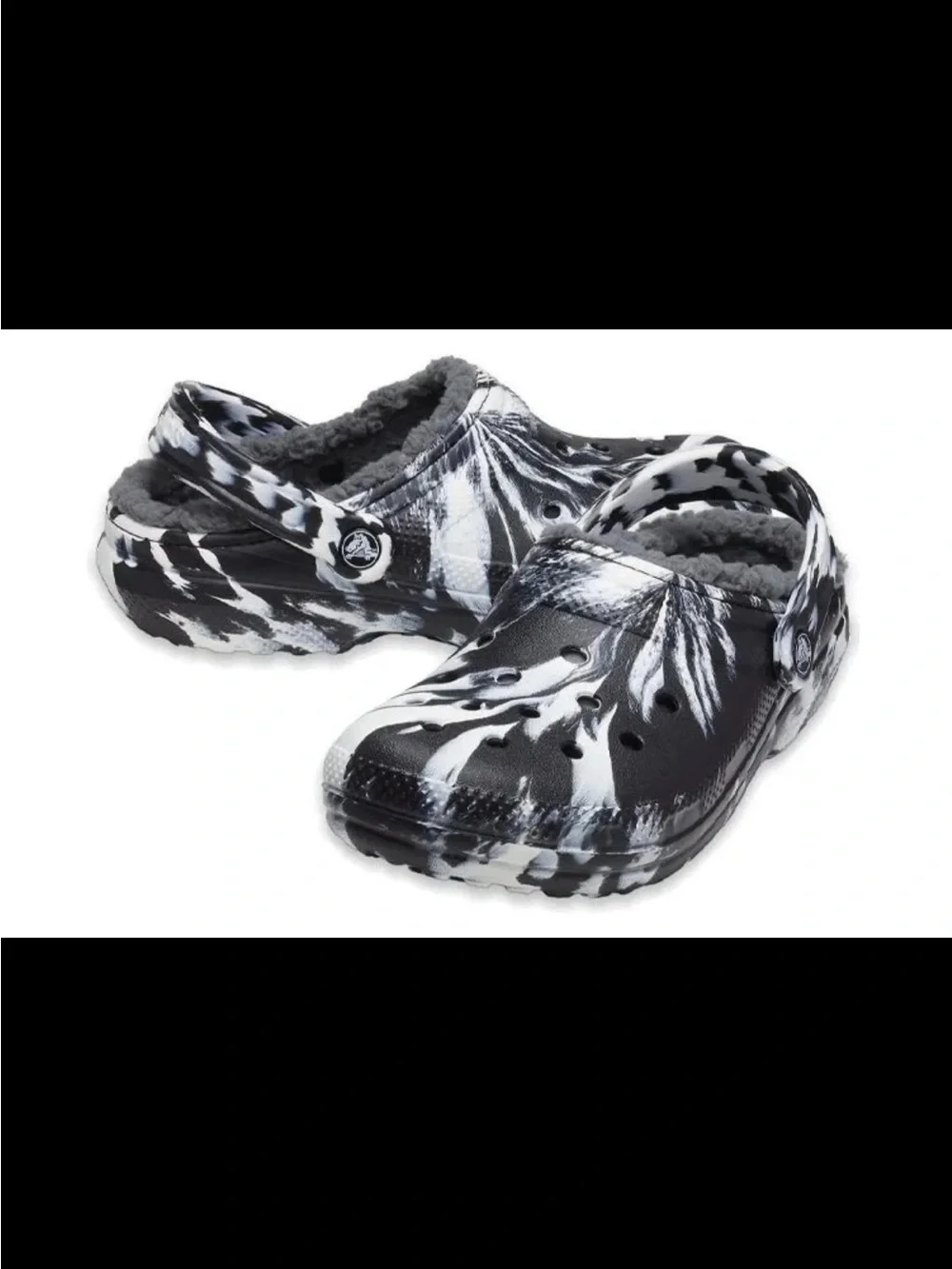 CROCS White & Black Marble Classic Clog